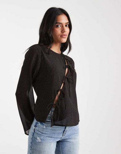 Top  imprim lopard avec dtail asymtrique nou - Marron - Only - Modalova