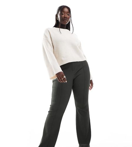 Pantalon évasé et côtelé à taille haute - Tourbe - Only Curve - Modalova