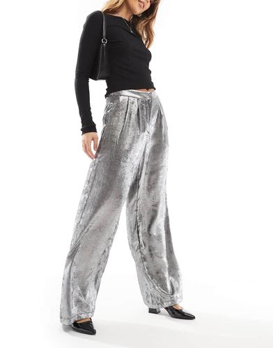 Pantalon ample - Argent métallisé - Only - Modalova