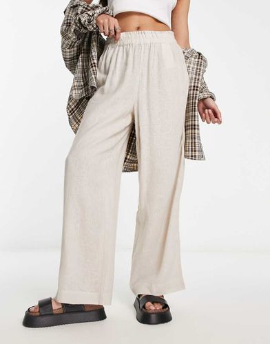 Pantalon ample en lin - Taupe - Only - Modalova