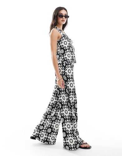 Pantalon d'ensemble ample à imprimé mosaïque - Noir et - Only - Modalova