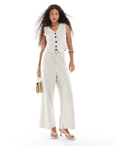 Pantalon d'ensemble ample et ajust en tissu textur - Taupe - Only - Modalova