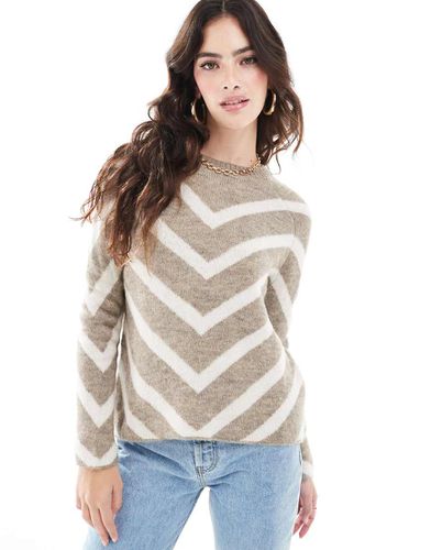 Pull en maille rayée - Beige clair - Only - Modalova