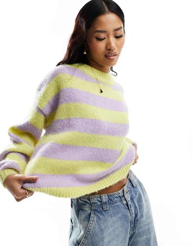 Pull rayé - Lilas/vert citron - Only - Modalova