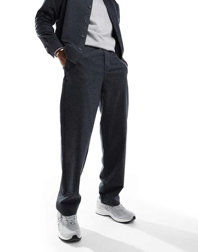 Pantalon ample d'ensemble en flanelle - Anthracite - Only & Sons - Modalova