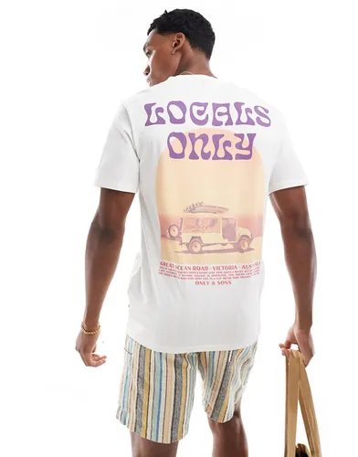 T-shirt coupe classique avec imprimé Locals au dos - Only & Sons - Modalova