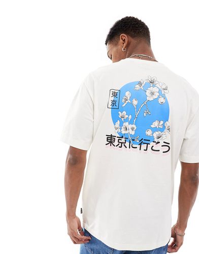 T-shirt décontracté avec imprimé japonais fleuri au dos - Only & Sons - Modalova