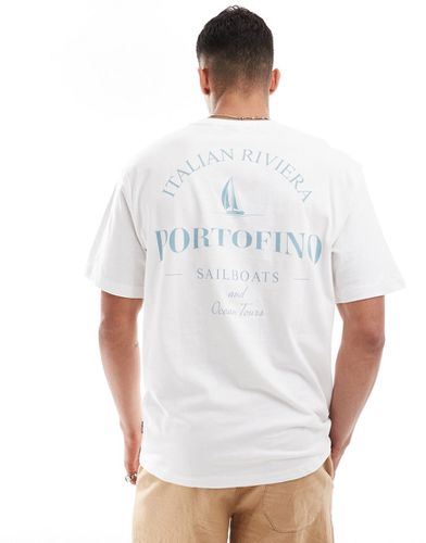 T-shirt décontracté avec imprimé Portofino au dos - cassé - Only & Sons - Modalova