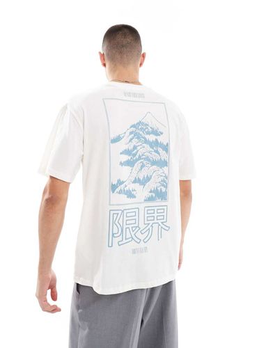 T-shirt oversize avec imprimé montagne au dos - Blanc - Only & Sons - Modalova