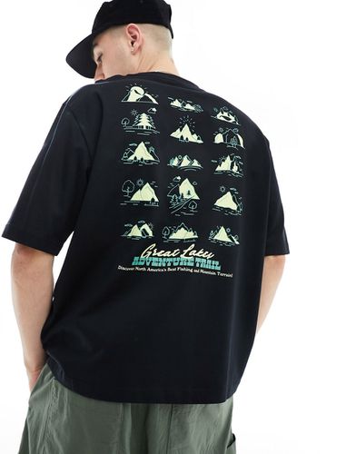 T-shirt oversize avec petit imprimé montagnes au dos - Only & Sons - Modalova
