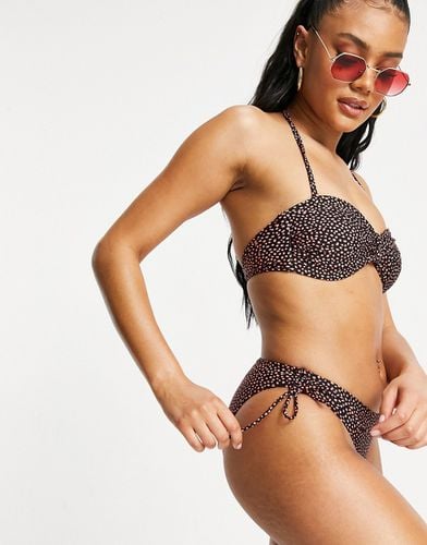 Bas de bikini plissé à pois - Oasis - Modalova