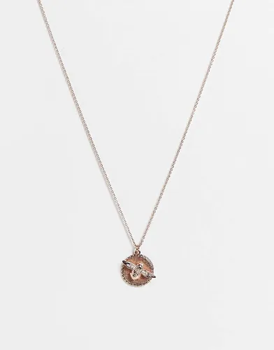 Collier avec pendentif pièce et abeille en 3D - Rose - Olivia Burton - Modalova