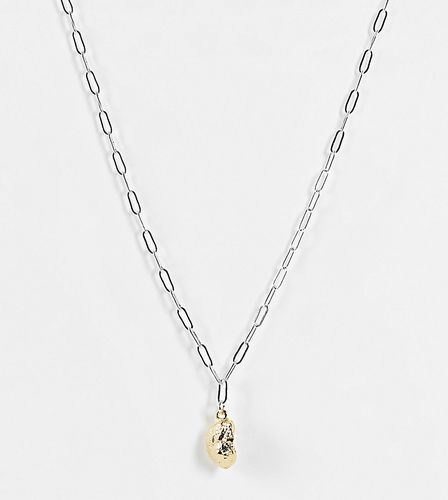 Collier chaîne avec pendentif coquillage en mélange de plaqué or et argent - Orelia - Modalova