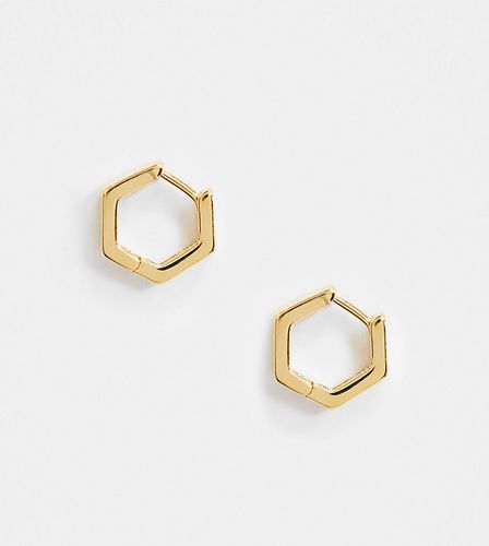 Petites créoles hexagonales en plaqué or - Orelia - Modalova