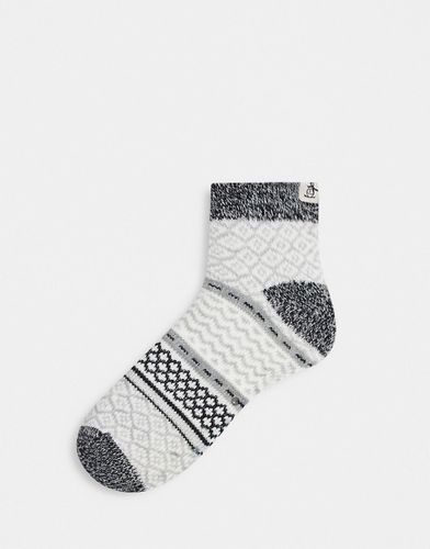 Chaussettes chaussettes courtes de Noël à motif jacquard - Gris et blanc - Original Penguin - Modalova