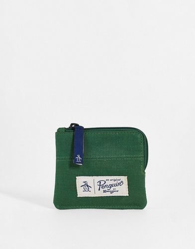 Portefeuille porte-cartes zippé en tissu indéchirable à logo - Kaki - Original Penguin - Modalova