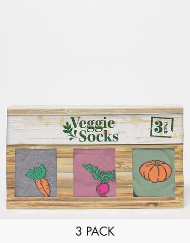 Sock Company - Lot de 3 paires de chaussettes à motif légume en coffret cadeau - Multicolore - Orrsum - Modalova