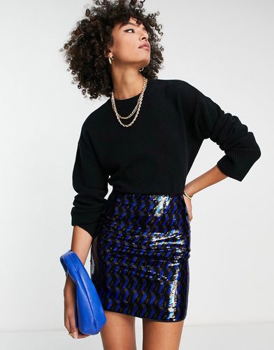 Mini-jupe avec sequins à motif géométrique sur l'ensemble - Bleu/ - Other Stories - Modalova