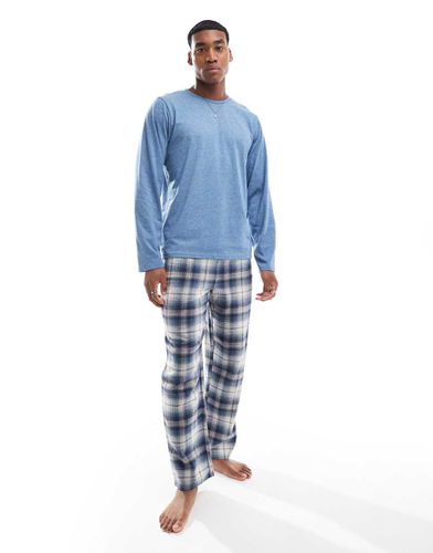 Ensemble de pyjama top à rayures et pantalon à carreaux en polaire - Loungeable - Modalova