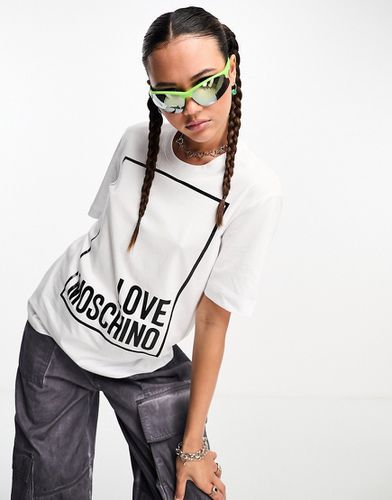 T-shirt à logo encadré - Love Moschino - Modalova