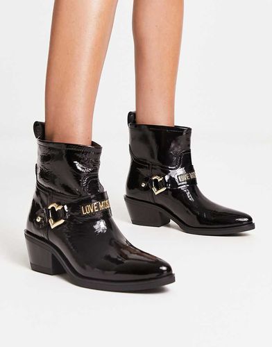 Bottines avec logo et boucle - Love Moschino - Modalova