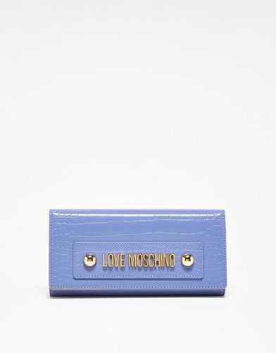 Porte-monnaie à rabat - Lilas croco - Love Moschino - Modalova