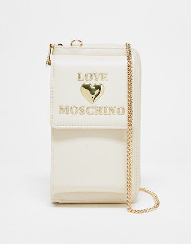 Portefeuille avec bandoulière chaîne - cassé - Love Moschino - Modalova