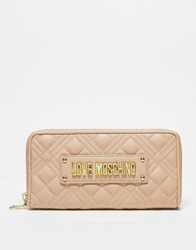 Portefeuille matelassé - Beige - Love Moschino - Modalova