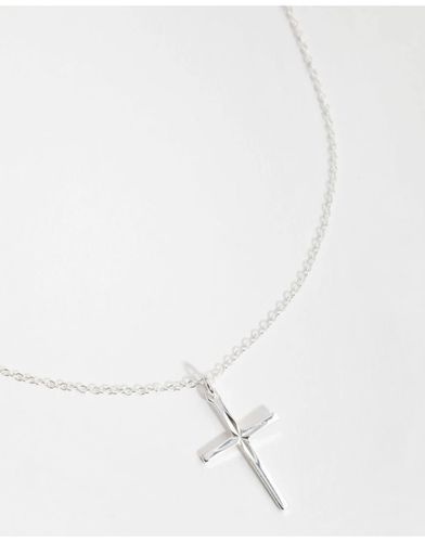 Collier en argent massif à pendentif croix à strass - Lovisa - Modalova