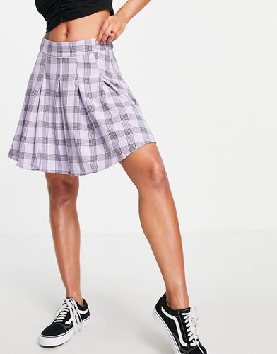 Mini-jupe de tennis plissée à carreaux - Lilas - Lola May - Modalova