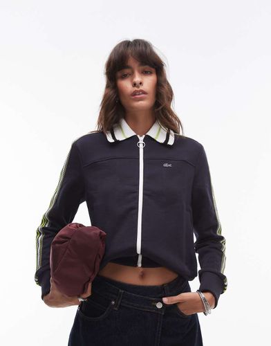 Veste de survêtement zippée avec bande rayée - Lacoste - Modalova