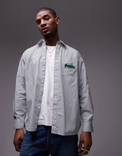 Chemise manches longues rayée à logo - Lacoste - Modalova