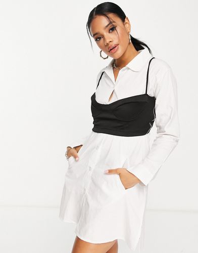 Robe chemise avec brassière - Noir et blanc - Lasula - Modalova