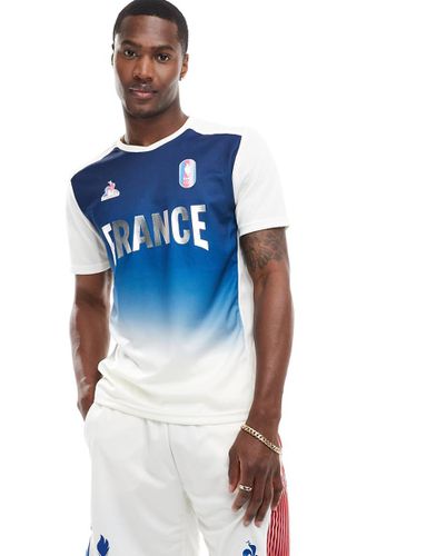 Maillot d'entraînement de l'équipe de France à logo Jeux Olympiques de Paris 2024 - /guimauve effet dégradé - Le Coq Sportif - Modalova