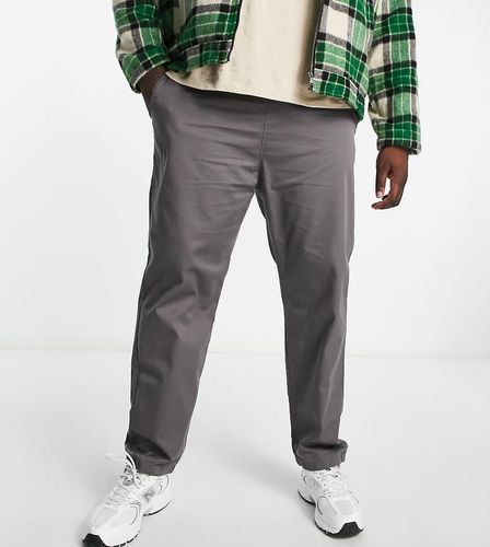 Plus - Pantalon chino à taille élastique - Anthracite - Le Breve - Modalova