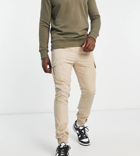 Tall - Pantalon cargo à taille élastique resserré aux chevilles - Taupe - Le Breve - Modalova