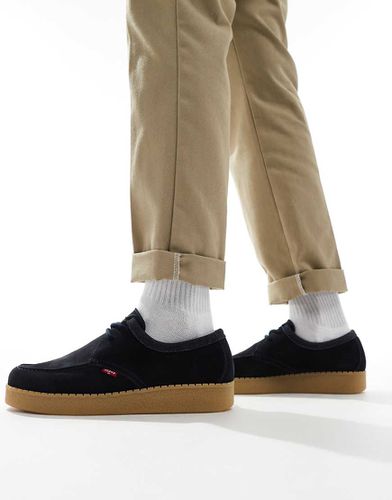 Chaussures bateau en daim avec lacets et étiquette logo rouge - Levi's - Modalova