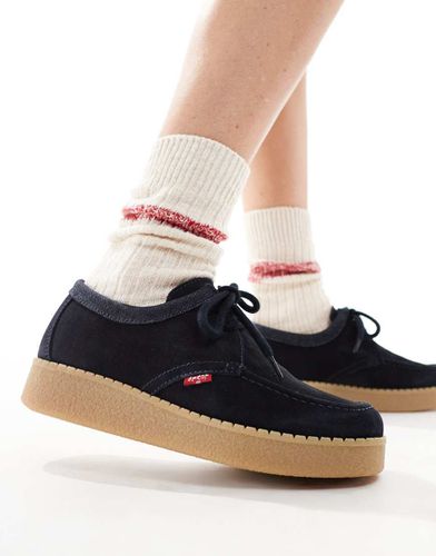 Chaussures bateau en daim avec lacets et étiquette logo rouge - Levi's - Modalova