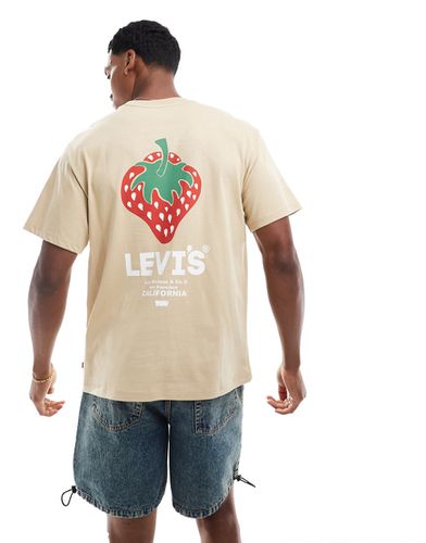T-shirt à imprimé logo et fraise au dos - Sable - Levi's - Modalova