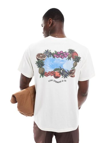 T-shirt coupe décontractée avec logo et imprimé Tasty et fruits au dos - Crème - Levi's - Modalova