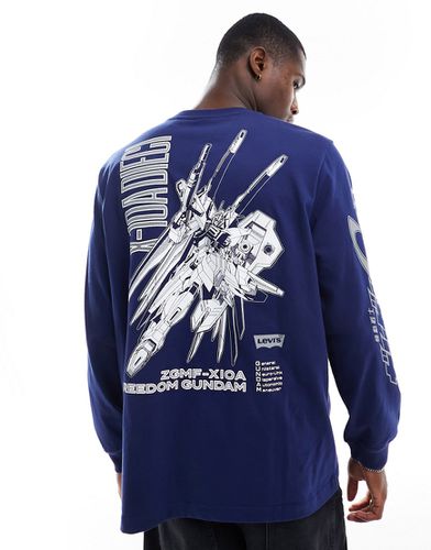 X Gundam - T-shirt coupe carrée avec imprimés et manches longues - foncé - Levi's - Modalova