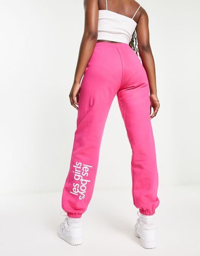 Pantalon de jogging confort - Framboise - Les Girls Les Boys - Modalova