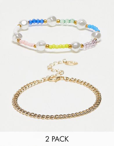 Dakota - Lot de 2 bracelets à maillons et perles - et multicolore - Liars & Lovers - Modalova