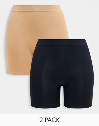 Lot de 2 shorts anti-irritations - Noir et beige - Lindex - Modalova
