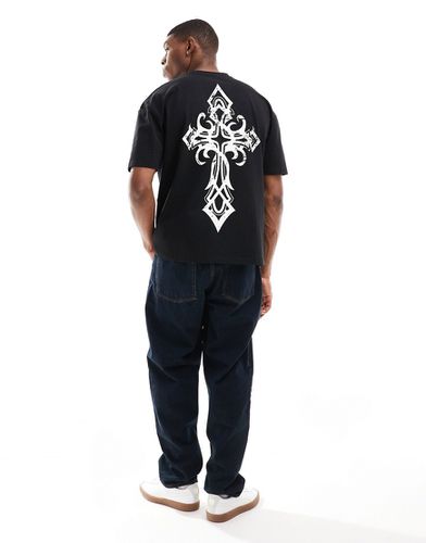 T-shirt oversize avec imprimé croix au dos - Liquor N Poker - Modalova