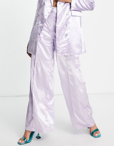 Pantalon d'ensemble habillé en satin - Rêve lilas - Liquorish - Modalova