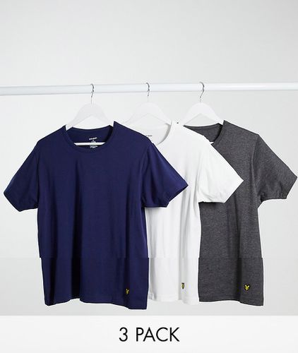 Lyle & Scott - Bodywear - Lot de 3 t-shirts ras de cou confort - Blanc/anthracite/bleu marine - Lyle & Scott Bodywear - Modalova