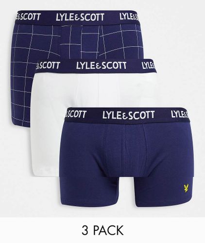 Lyle & Scott - Bodywear - Lot de 3 boxers - Blanc/carreaux/bleu marine - Lyle & Scott Bodywear - Modalova
