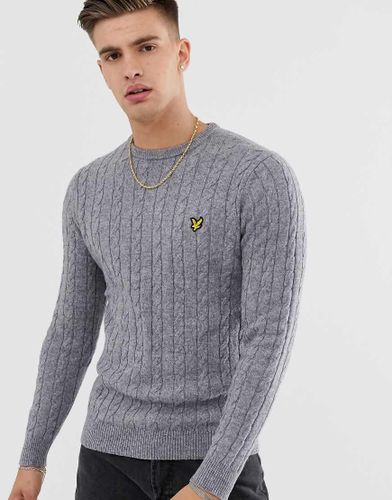 Pull ras de cou  maille torsade en mlange de laine - Lyle & Scott - Modalova