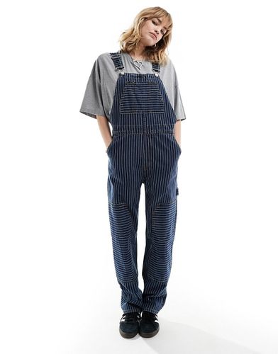 Salopette en jean style workwear à rayures - Bleu délavé - Monki - Modalova